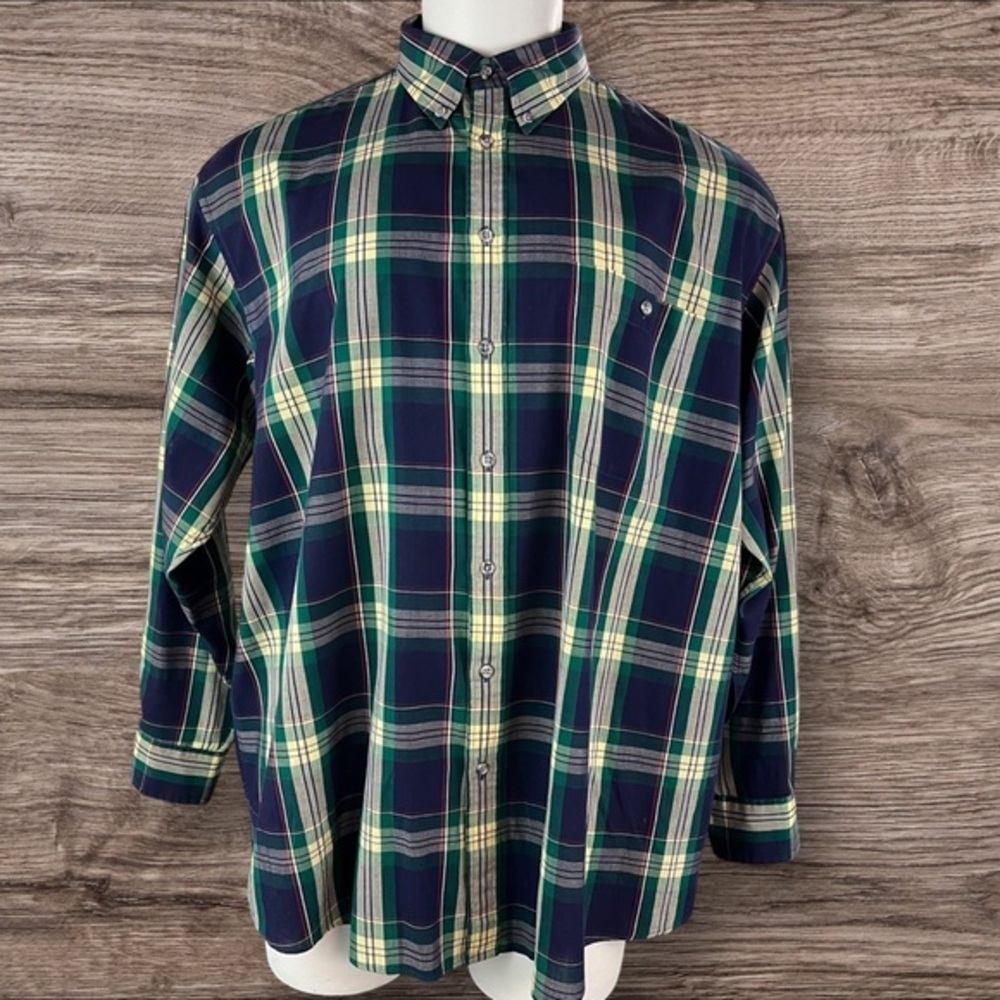 ENRO Chatham Cloth Shirt Mens 2XL Tall Long Sleeve Button Down Plaid (786)